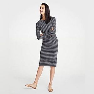 FREE 🩶 Ann Taylor Gray Striped Sheath Dress